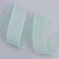 Elegant mint green scalloped lace ribbon with wave mesh texture for DIY hair accessories - 3CM Wide / Green