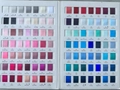 Detailed color chart showing various ribbon shades with numerical codes for DIY crafts - Color Card 1