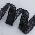 Black floral embroidery lace ribbon with scalloped edges for DIY hair accessories - 3CM Wide / Black