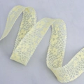 Delicate cream yellow lace ribbon with floral embroidery for DIY craft and dress trim - 3CM Wide / Yellow