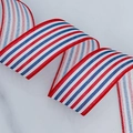 Patriotisches rot-weiß-blau gestreiftes Band mit Nahtkante für die Geschenkverpackung - Rot Weiß Blau Vertikale Streifen / 6,5 cm Breit * 5 Yards Lang