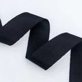 Nastro nero in rayon a coste per cappelli con bordi a conchiglia e trama orizzontale - Nero (2.5cmx50 Yard)
