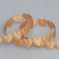 Nastro di raso a forma di cuore color champagne per confezioni regalo e decori - Cuore Caffè (1.5cm)