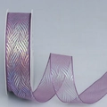Irisierendes lila Organzaband mit Laser-Wellenmuster auf einer weißen Spulenrolle - Violett [3cm*20 Yards]