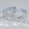 Metallic light blue heart-shaped ribbon decorative trim for gift wrapping and DIY crafts - Silver Heart (1.5cm)