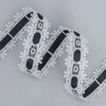 White lace ribbon with black satin insert for DIY Lolita hair accessories and decor - Black