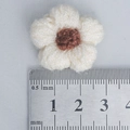 Handmade white crochet flower with brown center, measuring 3.3cm for DIY accessories - Beige + Brown Heart