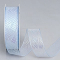 Irisierendes hellblaues transparentes Gazeband auf Rolle mit gewellter Silbertextur - Hellblau [3cm*20 Yards]