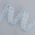 White lace trim with light blue ribbon insertion for DIY Lolita hair accessories - Blue