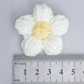 Handmade white and yellow puff flower crochet accessory, 4.5-5cm milk cotton yarn decor - White + Yellow Heart