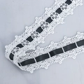 Wellenförmige Polyesterspitze mit schwarzem Band für DIY-Kleidung und Dekoration - Schwarz 030# / Schwarz