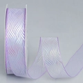 Hellviolettes irisierendes Organzaband mit silbernem Wellenmuster auf einer Spule - Lavendel [3cm*20 Yards]