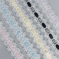 Lace ribbon with colorful satin straps in pink, blue, yellow, black and purple options - Other Styles Contact Service