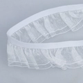 Bande élastique blanche de 2,5 cm avec dentelle en maille pour vêtements et rideaux - Blanc [2.5cm]