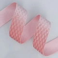 Rosa kariertes Samtband mit Silberfaden für DIY-Haarschleifen und Geschenkverpackungen - Rosa (2.5cm*10 Yard)