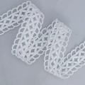 White hollow lace embroidery ribbon with geometric mesh and wavy petal edge for DIY sewing - TFC-574 [2cm Wide]