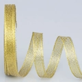 Nahaufnahme von goldenem Glitzerband mit feiner Netzstruktur für Geschenkverpackungen - Gold