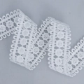 White embroidered hollow geometric lace ribbon with vintage wave edges for DIY sewing - TFC-570 [2cm Wide]