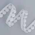White pom-pom lace trim with crochet ribbon for DIY clothing and home decor - TFC-223-1 [1cm Wide]