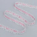 Rosa Band Spitze mit weißen Schmetterlings-Stickereien für Lolita Kleider Handwerk - Rosa (123#)