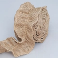Natural jute burlap ribbon with ruffled edges for rustic Christmas tree decor - Natural Burlap / 6.5cm Wide * 2.75
