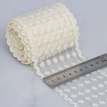 Beige Blumen-Stickerei-Spitzenborte für DIY-Bastelarbeiten und Kleidung, 8 cm breit - Schleierkraut-Muster (8 cm breit)