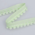 Pastel mint green pom pom trim ribbon for DIY sewing and decorative garment crafts - 1.3cm / Green