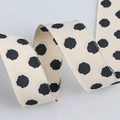 Ruban sergé beige à pois noirs pour nœuds de cheveux DIY et emballages de cadeaux - 2.5cm de large / Beige