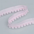 Pink pom pom fringe lace trim with decorative polyester tassels for DIY sewing crafts - 1.3cm / Pink