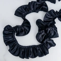 Schwarzes gerafftes Satinband, 5 cm breit, glänzender Plisseestoff für DIY-Nähen und Handwerk - 5 cm breit / Schwarz