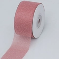 Pink sheer organza ribbon with metallic texture on a white spool for DIY crafts - 4cm*10 Yards / Brick Red