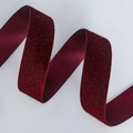 Elegant deep red velvet ribbon roll showing smooth reverse and plush texture - 2.5cmx50 Yards / Burgundy