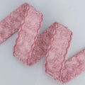 Roze geweven lint met golvende rand, fluwelen textuur en ruitpatroon voor DIY - 2.5cm / 6# Roze