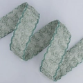 Muntgroen gebreid lint met geschulpte randen voor DIY-strikken en cadeauverpakking - 2.5cm / 3# Groen