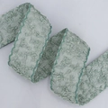Pale green woven scallop ribbon with detailed texture for DIY hair bow accessories - 3.8CM / 3# Green