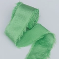 Nastro di raso verde con bordi sfilacciati per bouquet da sposa e pacchi regalo - 2.5cm*5Yards / Verde