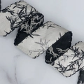 Ruban à motif de bambou à l'encre noire et grise pour accessoires de cheveux DIY - Bord Festonné / Bambou à l'encre