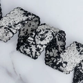 Ruban jacquard style encre avec bords ondulés noir et blanc pour accessoires DIY - Bord Festonné / Teint à l'eau