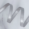 Silver metallic glitter snowflake ribbon with crimped edges for DIY sewing and clothing - 1cm Wide x 10 Yards