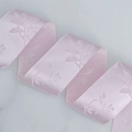 Elegant light pink satin ribbon featuring embossed rose jacquard for DIY crafts - Straight Edge / 4cm*10 Yards / Pink Floral