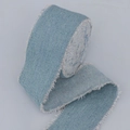 Hellblaues Jeansband mit ausgefransten Kanten für DIY-Modeaccessoires und Bastelarbeiten - Hellblau / 4cmx5 Yards