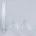 Cinta de malla blanca semitransparente con rayas plateadas para envolver regalos - Blanco Puro / Versión Estrecha Rollo Largo