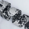 DIY hair accessory ribbon with black and white abstract ink splash woven pattern - Straight Edge / 4cm*10 Yards / Water Dyed