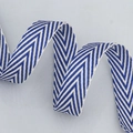 Blauw-wit visgraatlint van polyesterkatoen met hoge dichtheid voor handwerk - 1.5cm*50 Yards / Blauw En Wit