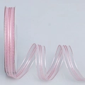 Cinta de organza a rayas rosa para envolver regalos y accesorios de cabello - Rosa / Versión Estrecha Rollo Largo