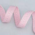 Roze en wit visgraat geweven lint voor DIY haarstrikken en cadeauverpakkingen - 1.5cm*50 Yards / Roze met wit patroon