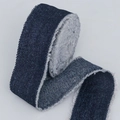 Dunkelblaues Denim-Fransenband mit ausgefransten Kanten für DIY-Kleidungszubehör - Azurblau / 4cmx5 Yards