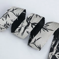 Ink style jacquard ribbon with black bamboo leaf pattern for DIY hair accessories - Straight Edge / 2.5cm*10 Yards / Ink Bamboo