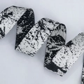 Ink wash pattern ribbon for DIY hair accessories featuring black and white abstract texture - Straight Edge / 2.5cm*10 Yards / Water Dyed