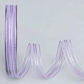 Light purple vertical striped organza ribbon with semi-transparent texture for gift wrapping - Light Purple / Narrow Version Short Roll